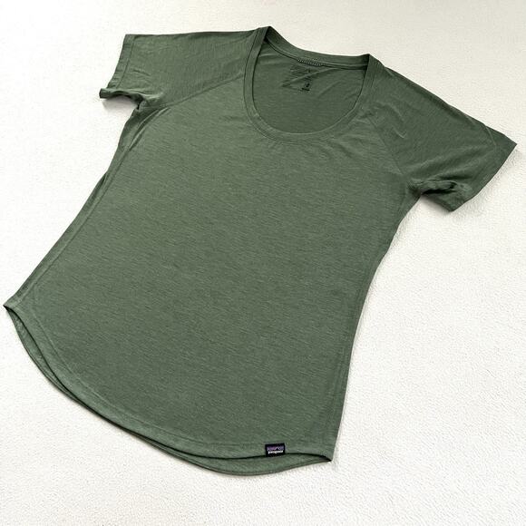 Patagonia Women Capilene Cool Trail Performance Short Sleeve Shirt Green 24501 M - Picture 2 of 5